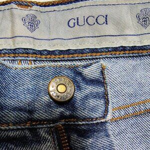 GUCCI 34X28 BAGGY JEANS LIGHTLY DISTRESSED, A GREAT LOOK!